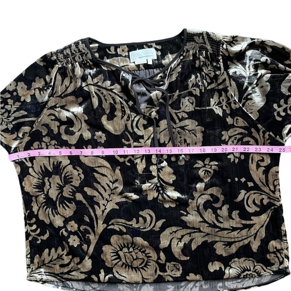 Anthropologie Faustine Velvet Peasant Blouse size x-small. - Picture 10 of 11